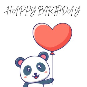 Tarjeta de cumpleaños de panda