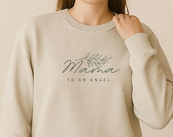 Camiseta "Mamá a un ángel" con colores reconfortantes, camiseta conmemorativa para el duelo y la pérdida, regalo del Día de la Madre, camiseta unisex teñida, concienciación sobre la pérdida de un hijo.