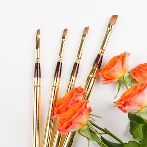Hand-make Kolinsky Hair Gold Plated Copper Cap Wood Handle Artist Paint Brushes for Watercolour Painting / Acrylic /Oil 103S