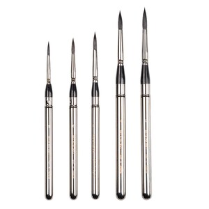 Geweervergulde messing dop ronde kop reizen mini pen eekhoorn haar gemengd kunstenaar aquarel penseel 205R