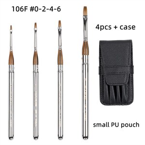 Travel Mini Pen Squirrel Hair Mixed Artist Watercolour Painting Brush Tool Plated Brass Handle Flat Hair Shape 106F