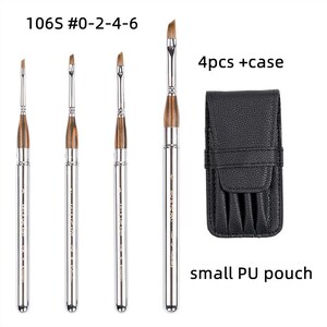 High Quality Squirrel Hair Mixed Travel Mini Brush Artist Watercolor / Acrylic / Oil  Painting Brushes with Plated Brass Cap 106S