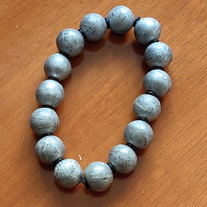 Pulsera de meteorito, pulsera de meteorito, forma esférica, tamaño ajustable, joyería de meteorito personalizable