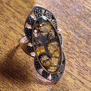 BAGUE de météorite en pallasite, MÉTÉORITE de qualité supérieure en argent 925, nouvelle météorite faite main en provenance de Russie