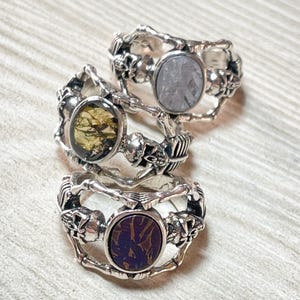 1pcs Handmade Muonionalusta meteorite ring:  shell with adjustable size