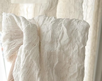 Natural Textured Crepe Curtain Custom Size Light Filtering Window Panel