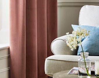 ピンクローズ　ベルベット ロングカーテン タッセル付き ピンクローズ ベルベット ロングカーテン タッセル付き