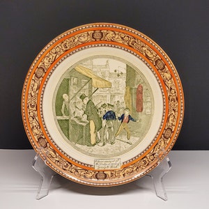Vintage Adams Oliver Twist Plate, Charles Dickens Illustration, English Transferware