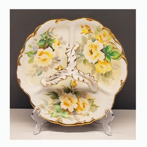 Vnt Hand Painted Divided Porcelain Dish