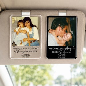 Personalized Memorial Photo Car Visor Clip: Loss of Dad Gift, Loss Of A Loved One Gift, Memorial Grandpa, Memorial Mom Gift, Car Accessories