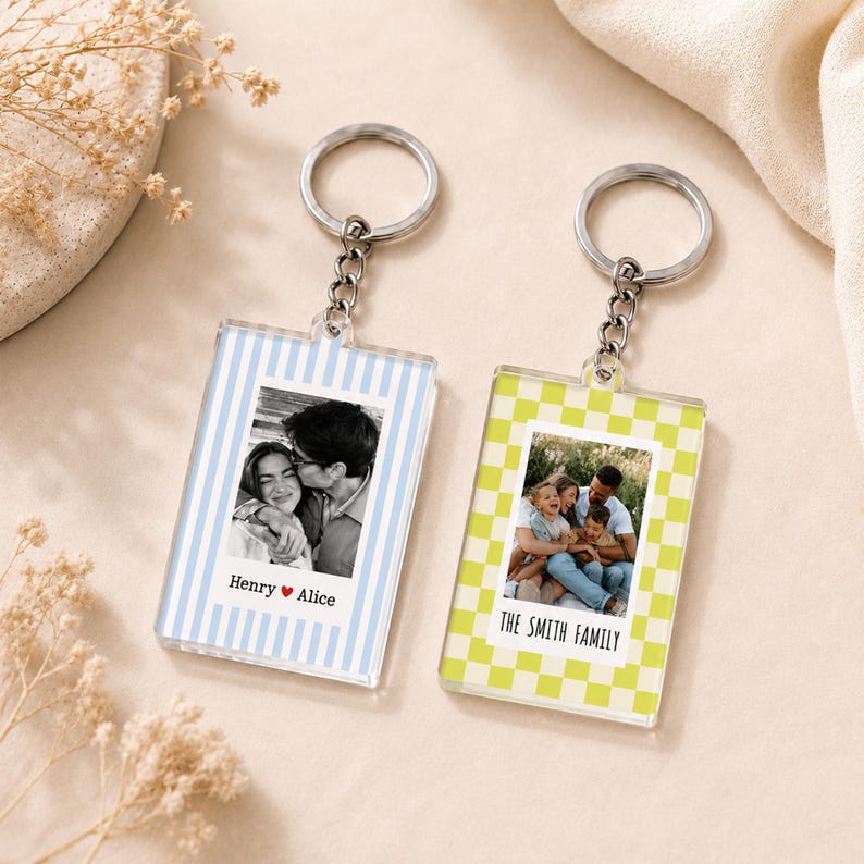 Personalized Checkered Frame Photo Magnet, Custom Family Photo Magnet, Besties Photo Manget, Couples Photo Magnet, Dog Cat Photo Magnet image 15