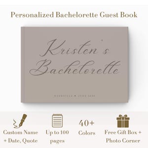 Bachelorette Party Guestbook, Elegant Bachelorette Scrapbook, Letters to the Bride Book, Vintage Bachelorette Book, Bridal Scrapbook, BGB005