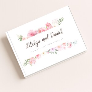Floral Wedding Guest Book, Vintage Wedding Scrapbook, Letters to the Bride Book, Bridal Shower Book, Bride Keepsakes, WGB004