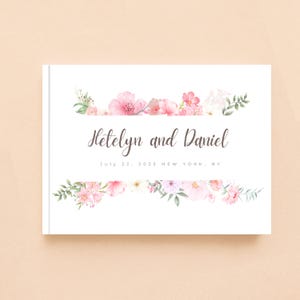 Floral Wedding Guest Book, Vintage Wedding Scrapbook, Letters to the Bride Book, Bridal Shower Book, Bride Keepsakes, WGB004