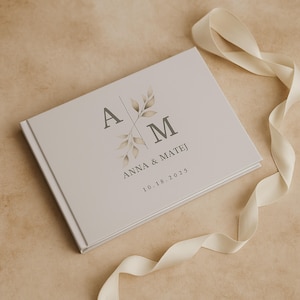 Minimalist Wedding Guestbook, Monogram Design Guest Book, Letters to The Bride Book, Bride to be Gifts, Hens Do Gifts, Boho Detail, WGB007