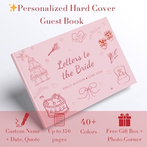 Personalized Letters to the Bride Book, Bachelorette Guest Book, Bridal Scrapbook, Bridal Memory Book, Keepsake for Bridal Shower, WGB001