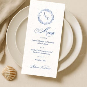 Custom Wedding Menu, Personalized Wedding Menu, Summer Wedding Menu, Wedding Dinner Menu, Reception Menu, Printed Menu Card, WM005