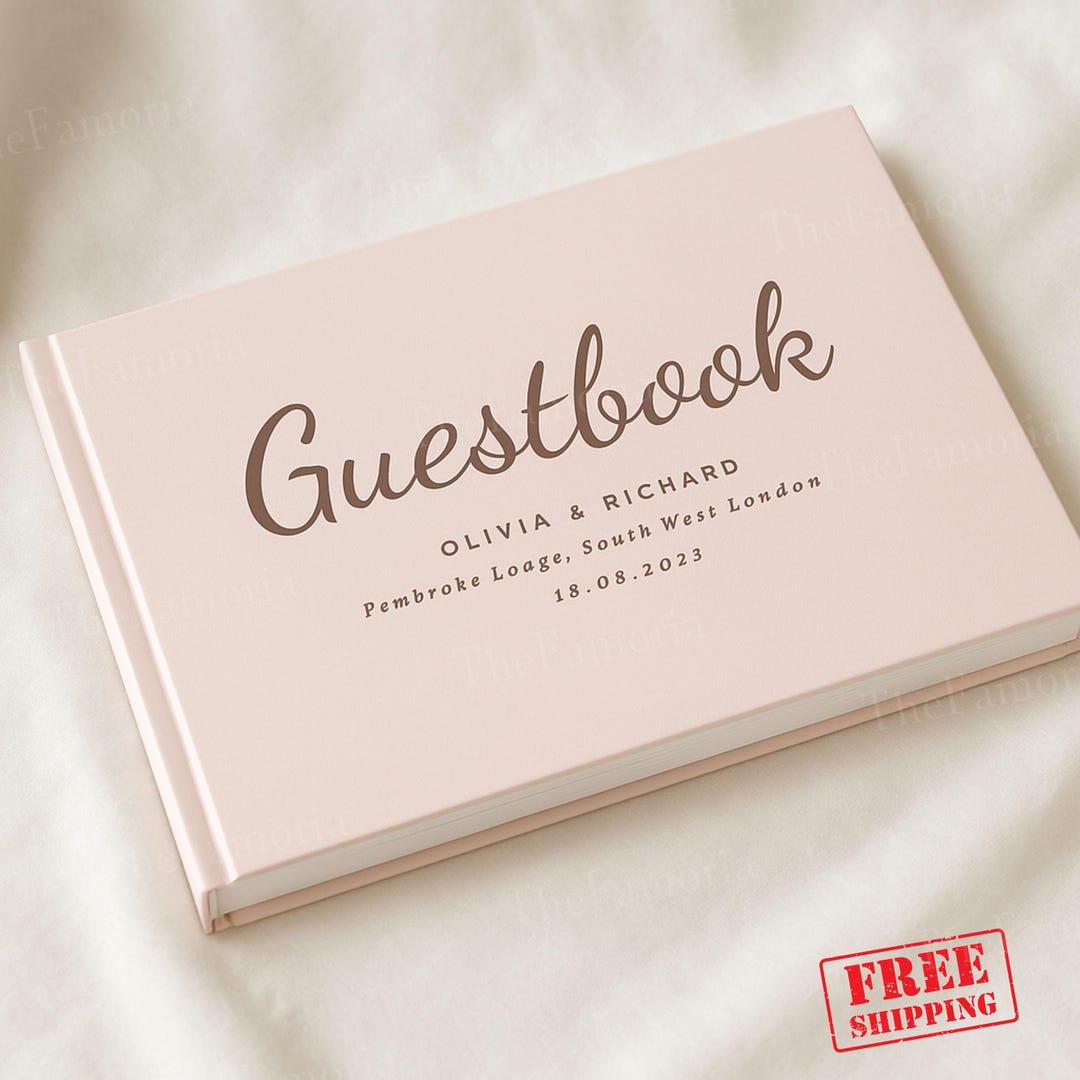 Wedding Guest Book Personalized, Bridal Memory Book, Engagement