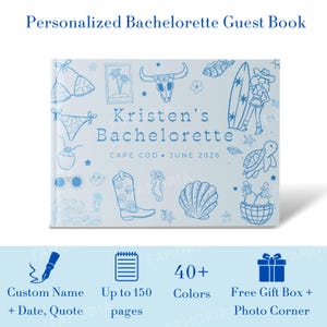 Bachelorette Guest Book, Custom Letters to the Bride, Bridal Shower Guest Book, Wedding Photo Album, Scrapbook for Bride, BGB002
