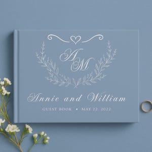 Custom Wedding Guest Book, Blue Wedding Scrapbook, Letters to the Bride Book, Bachelorette Gift, Bridal Shower Book, Bride Keepsakes, WGB002