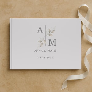 Personalized Minimalist Wedding Guestbook, Monogram Design Guest Book, Letters to The Bride Book, Bride to be Gifts, Hens Do Gifts, WGB007