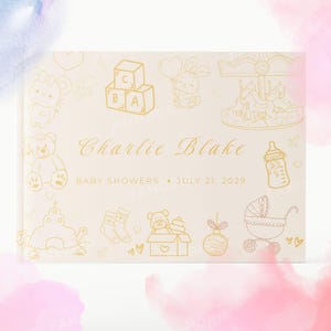 Baby Guest Book, Baby Shower Guestbook, Baby Memory Journal, First Year Keepsake Book, Baby Shower Gift, BMB002