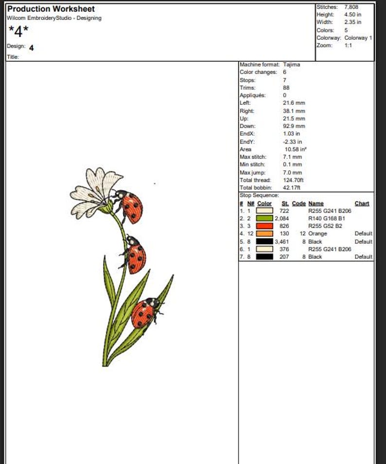 Ladybug and Flower Embroidery Design, Ladybug and Flower Machine ...