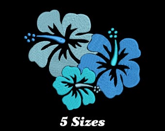 ハイビスカスの花 v2 刺繍デザイン 即時ダウンロード - Etsy 日本