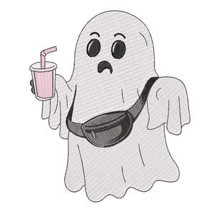Diseño de bordado de fantasma divertido de Halloween, archivo de bordado a máquina de &quot;Buu aterrador&quot;, 4 tamaños, descarga instantánea
