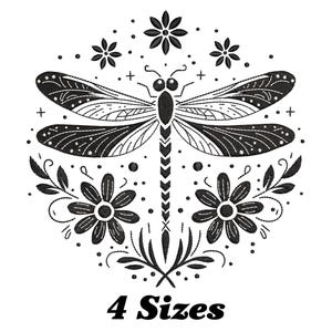 Dragonfly Embroidery Design, Cute Dragonfly Machine Embroidery Design, Dragonfly Embroidery Design For Men, Women, Girls