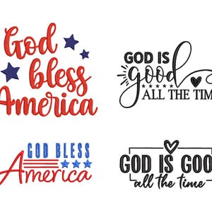 God is Good Stickdatei: USA Vaterländischen Maschinenmuster (Digitaler Download)