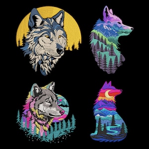 Wolf Embroidery Design: Machine Embroidery Pattern (Digital Download)