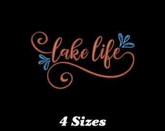 Lake Life Machine Embroidery Design (Digital Download)