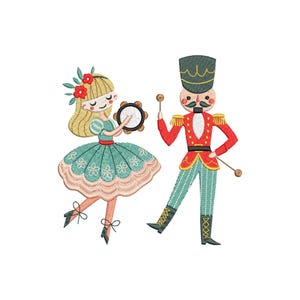 Nutcracker Ballerina Christmas Embroidery Design, Christmas Nutcracker Machine Embroidery Design, 4 Sizes, Digital Download