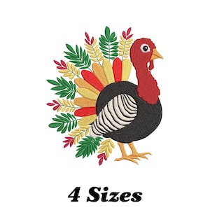 Cute Turkey Embroidery Design, Turkey Machine Embroidery Design, Turkey Embroidery Design For Men, Women, Girls