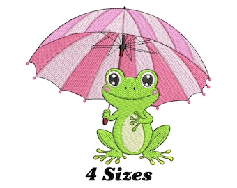 Funny Frog Embroidery Design: Whimsical Machine Embroidery (Digital Download)