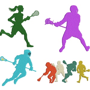 Lacrosse Player Embroidery Design Bundle (Digital Download)