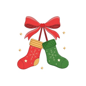 Christmas Stocking Embroidery Design, Christmas Stocking Machine Embroidery Design, 4 Sizes, Digital Download