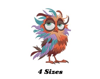 Funny Crazy Bird Machine Embroidery Design (Digital Download)