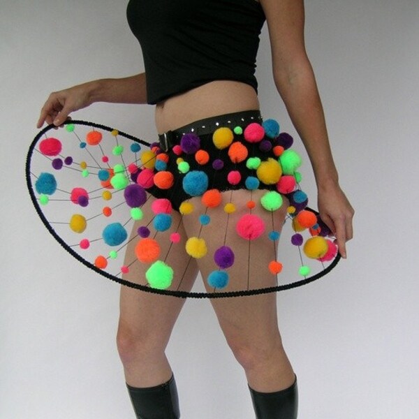 Psychedelic galaxy skirt with studded belt - Made to Order (35" waist ready to ship)