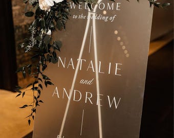 Letrero acrílico de bienvenida para bodas, letrero acrílico para bodas, letrero acrílico de bienvenida para bodas, letrero de compromiso, señalización para eventos de recepción