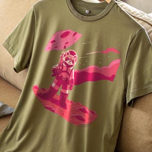 Cosmic Adventure Red Panda Tee - Unisex Garment-Dyed T-Shirt, Space Panda Lover Gift, Fun Graphic Shirt, Space Animal Shirt, Sci-Fi Apparel