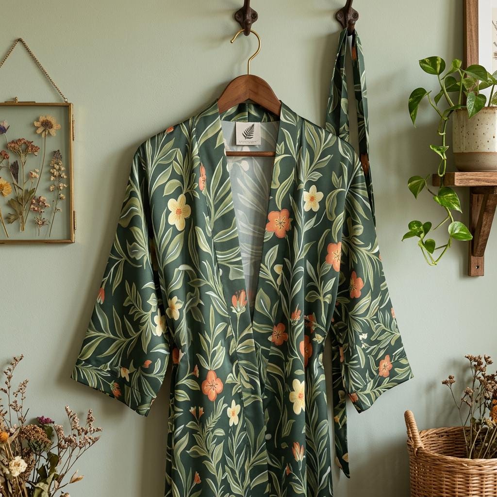 William Morris Kimono - Etsy Finland