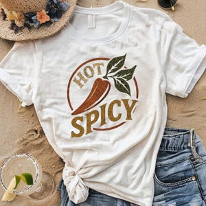 Hot & Spicy Chili Pepper T-Shirt, Red Hot Pepper Print, Unisex Tee, Spice Lover Gift, Spicy Food Shirt, Chilli Pepper Top