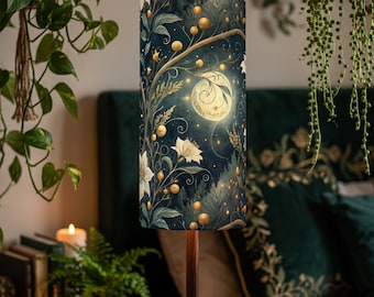 Celestial Moon Floor Lamp, Whimsical Night Garden Standing Light, Art Nouveau Home Decor
