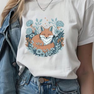 Whimsical Fox Graphic T-Shirt: Comfort Colors Tee, Animal Lover Gift