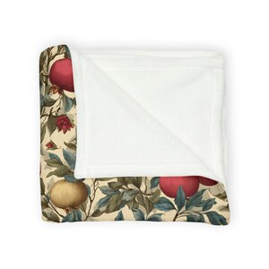 Pomegranate Botanical Blanket Plush Throw | Cottagecore Vintage Fruit Sofa Accent image 10