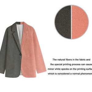 Botanical Cotton Blazer, Floral Green Jacket, Relaxed Fit image 9
