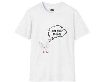 Funny Chicken Shirt, Unisex Softstyle T-Shirt, Chicken Gifts, Farmer Gift, Save the Animals, Veganism Tee