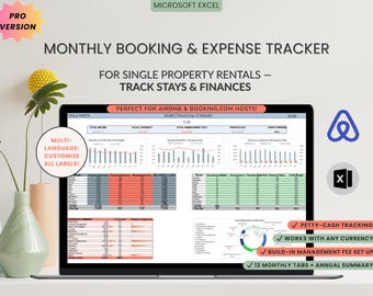 Airbnb Property Manager Excel Report | Profit, Expense & Co-Host Commission Tracker